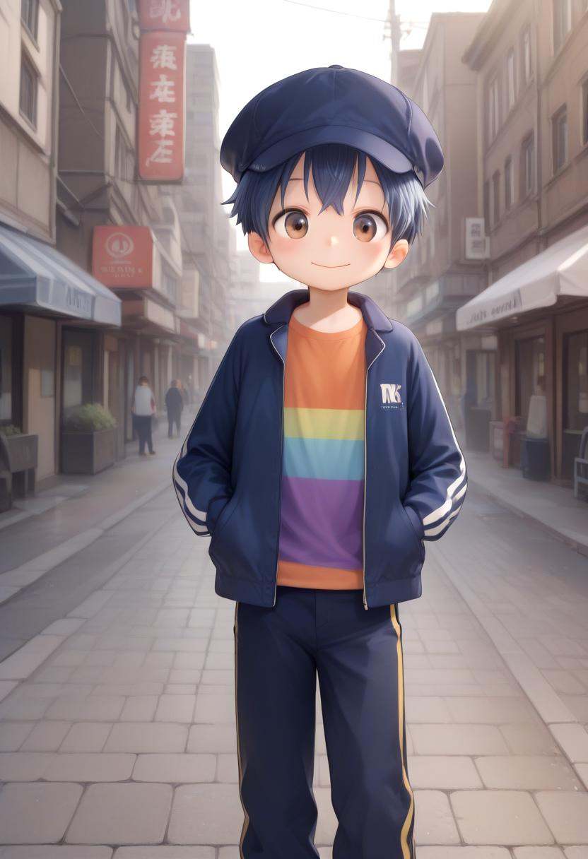type-k,  blue hair,  standing on Tensor.Art