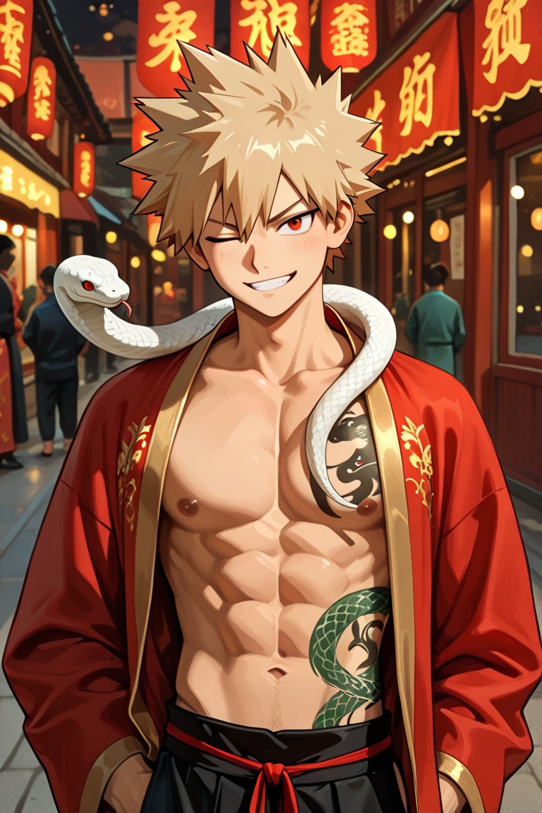 1boys,  solo,  a cartoon character wearing a traditional chinese costume on Tensor.Art