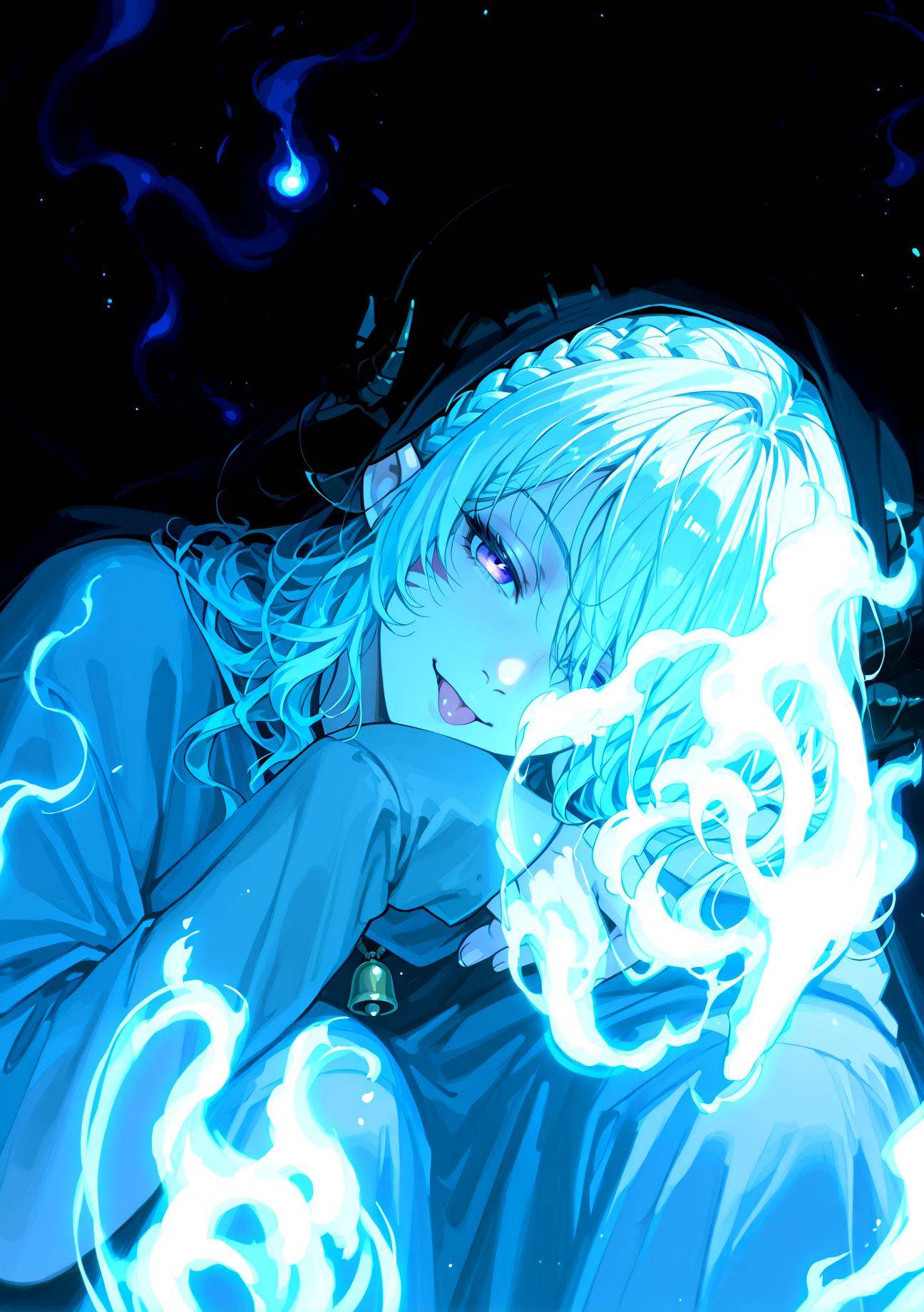 hitodama,  dimmed,  shadow on Tensor.Art