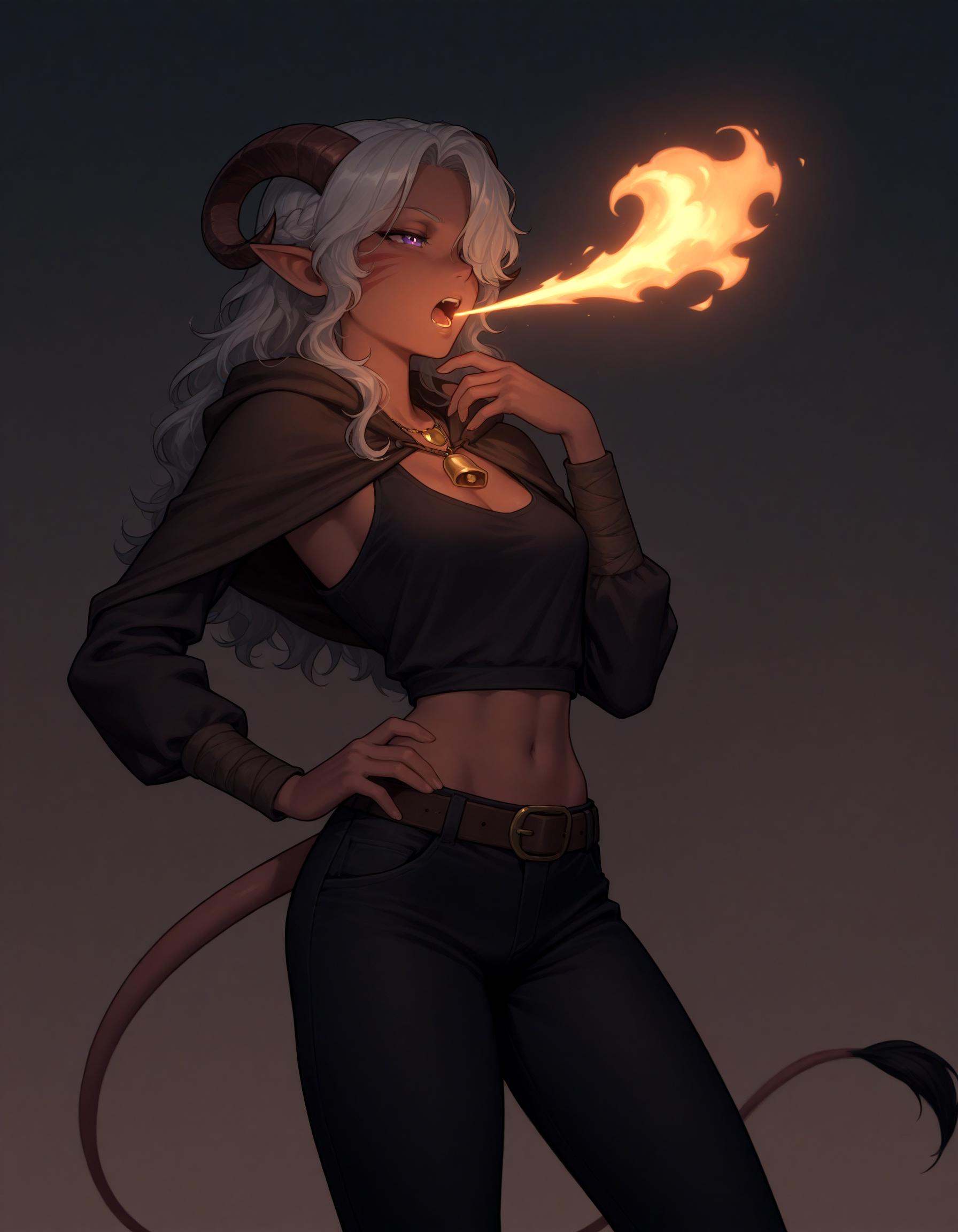 1girl,  belt,  black hair on Tensor.Art