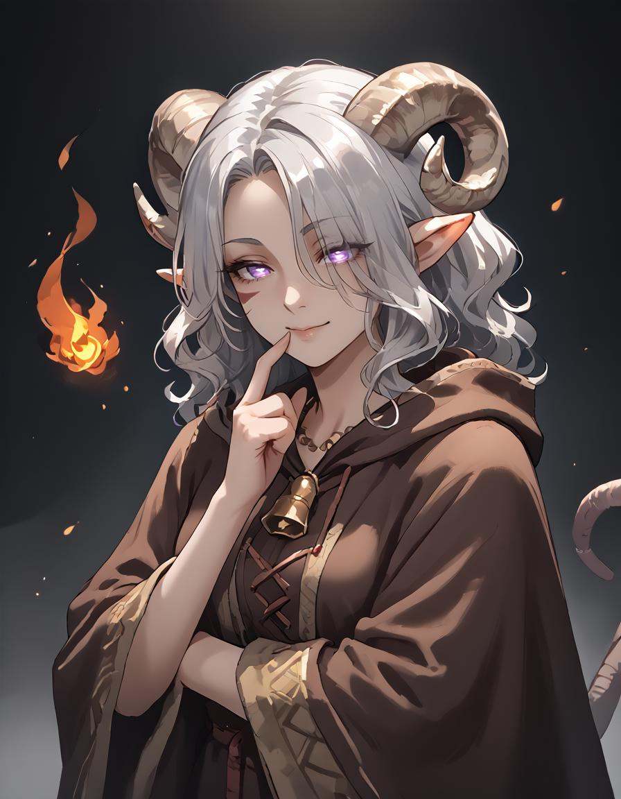 cowboy shot,  pointy ears,  tiefling on Tensor.Art