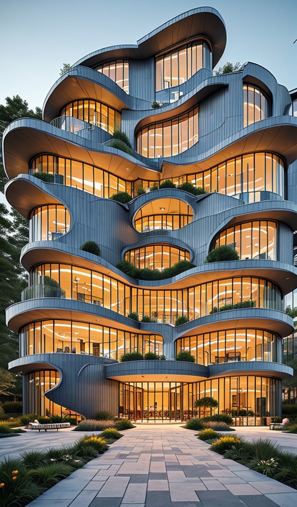 "Create an abstract design collage inspired by modernist deconstructivist architecture,  modern greenhouse,  focusing on g...