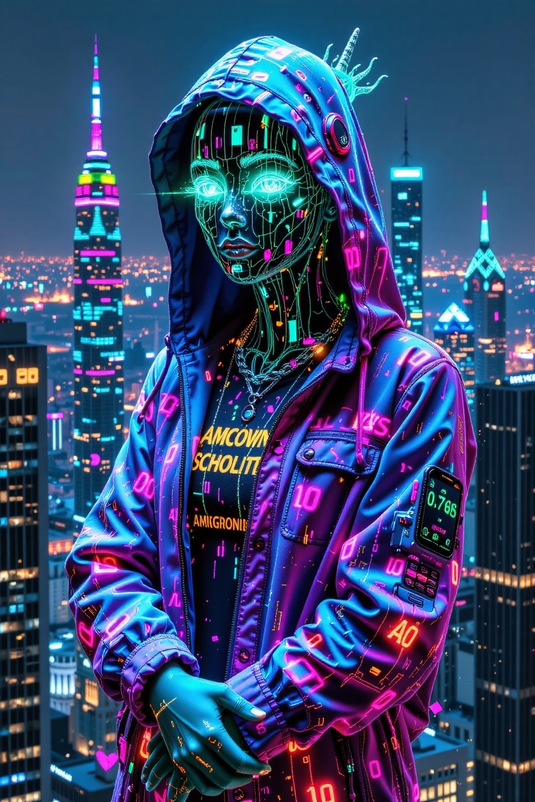 hyper realistic,  Full body shot of an 1 hologram spirit,  ambiguous gender on Tensor.Art