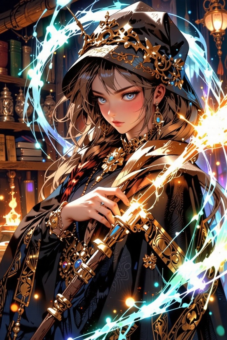 ultra highres,  close-up of anime mage girl,  retro magical girl style on Tensor.Art