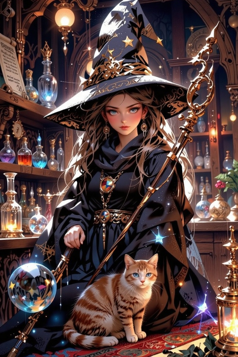 8k wallpaper,  retro anime mage girl,  vintage character design on Tensor.Art