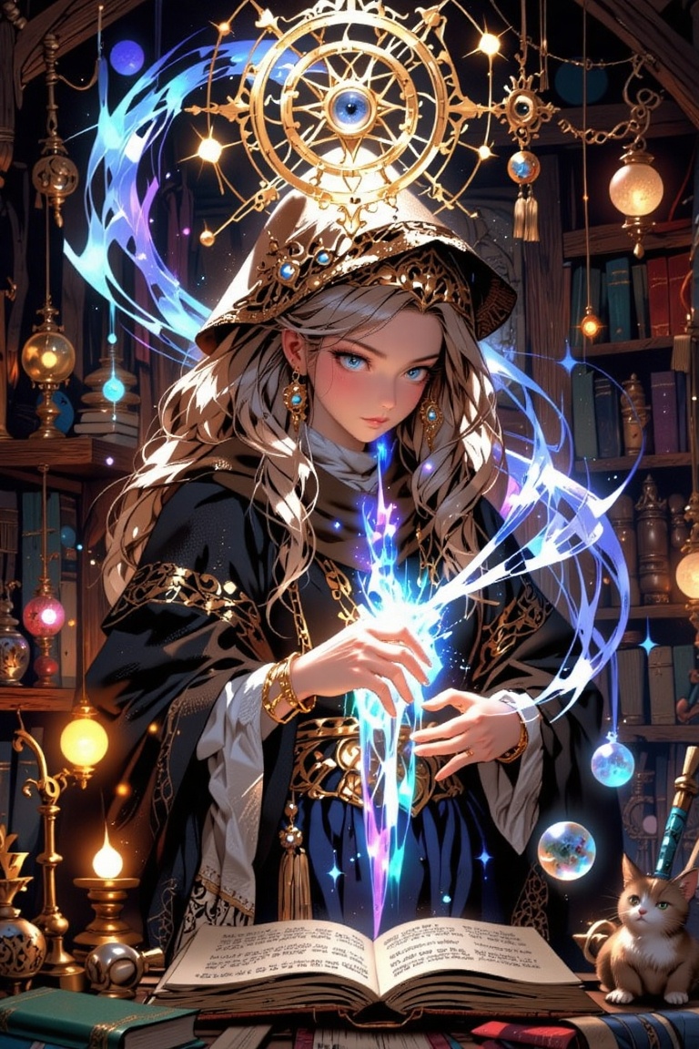 ultra highres,  close-up of anime mage girl,  retro magical girl style on Tensor.Art