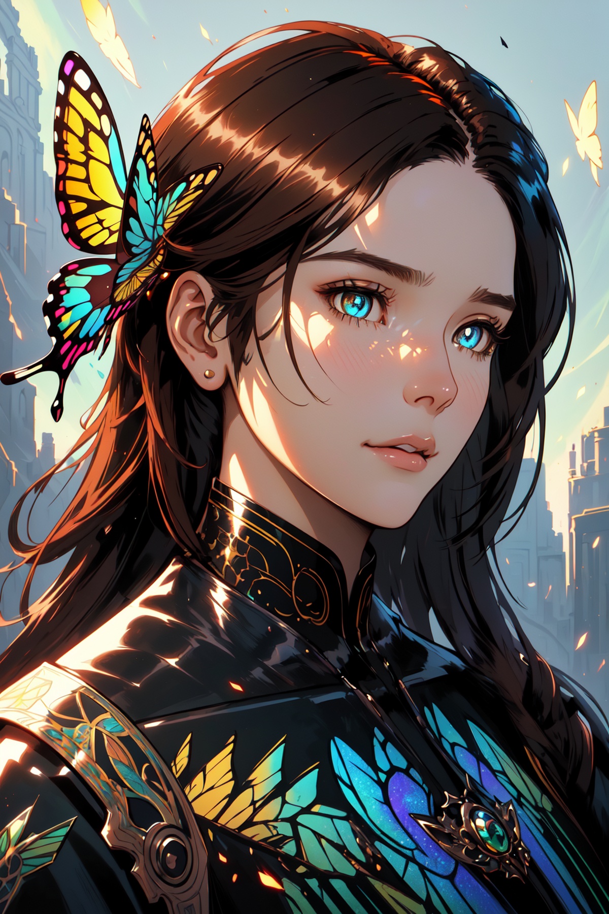 8k portrait of beautiful cyborg with brown hair,  intricate,  elegant on Tensor.Art