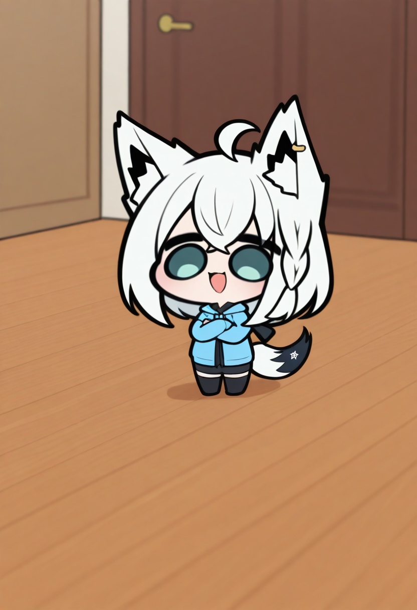 chibi,  1girl,  shirakami fubuki on Tensor.Art