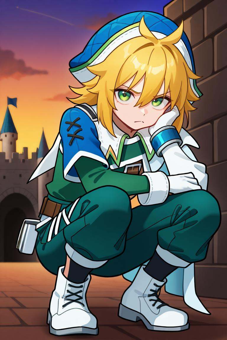 crdef,  1boy,  green eyes on Tensor.Art
