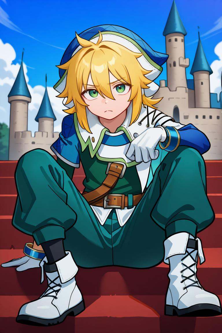 crdef,  1boy,  green eyes on Tensor.Art