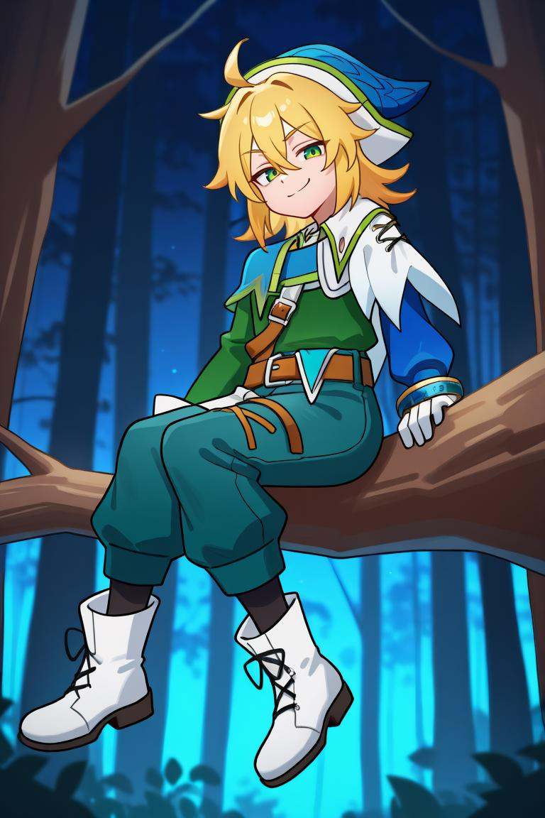 crdef,  1boy,  green eyes on Tensor.Art
