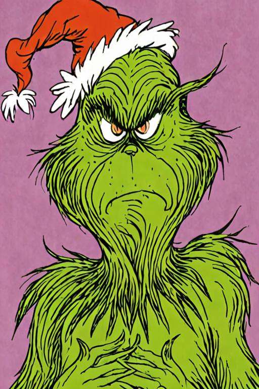 a children's book illustration of the Grinch by Dr. Seuss on Tensor.Art