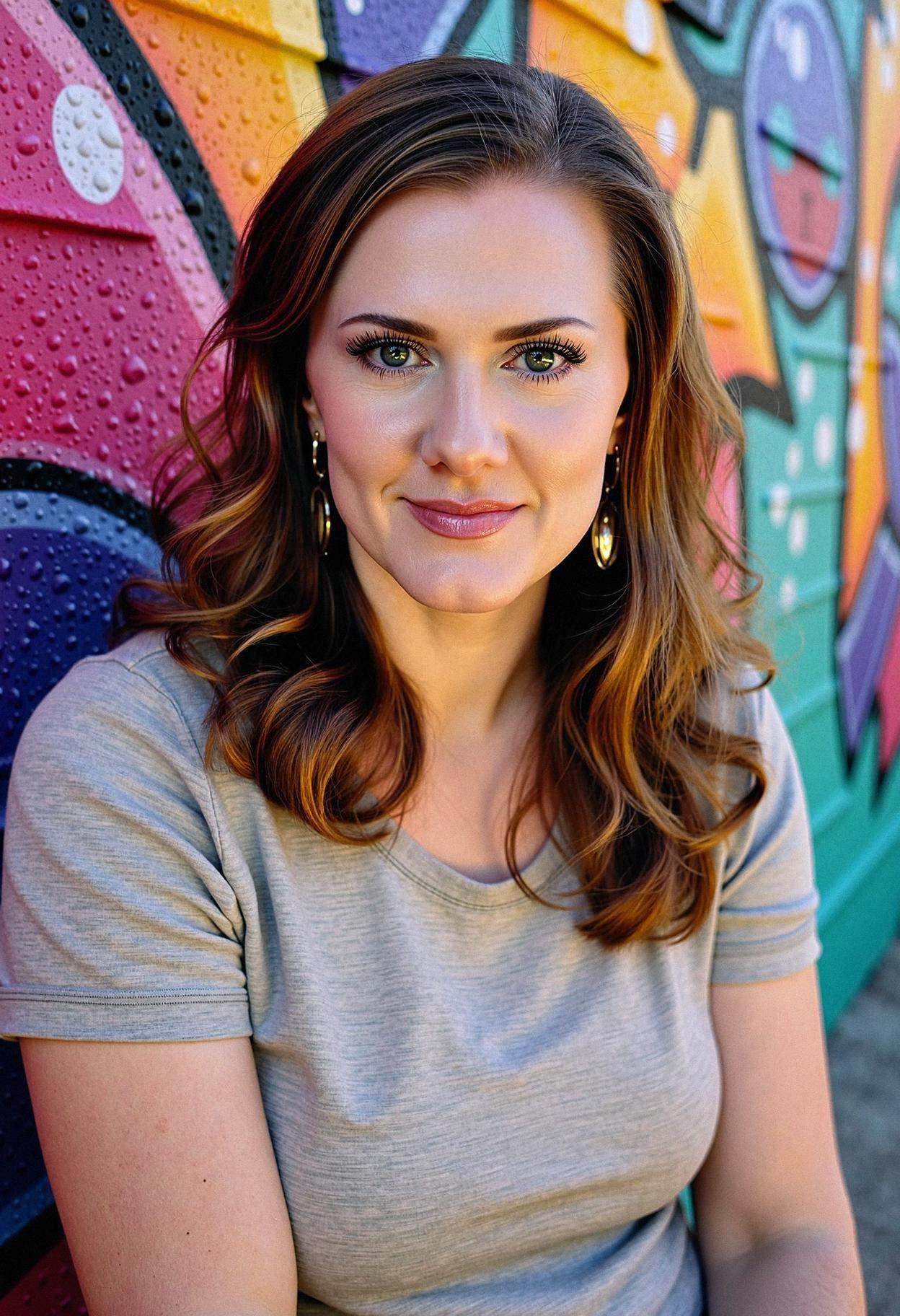 A professional headshot of a woman wearing false lashes,  glowy foundation,  rose contour on Tensor.Art
