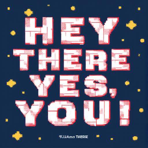 The text “HEY THERE— YES,  YOU!” Written in the TCstylefont. on Tensor.Art