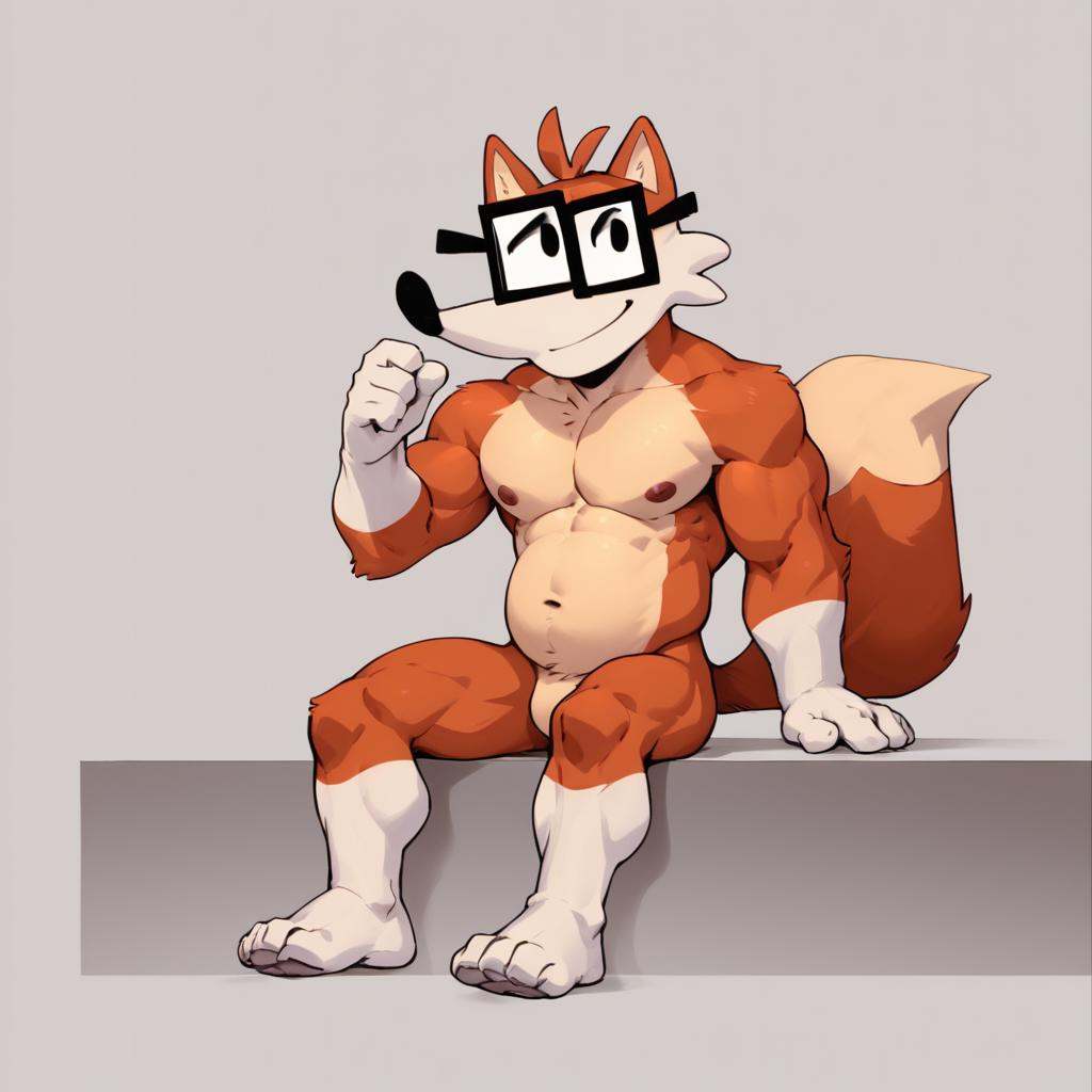fivey,  fox,  glasses on Tensor.Art