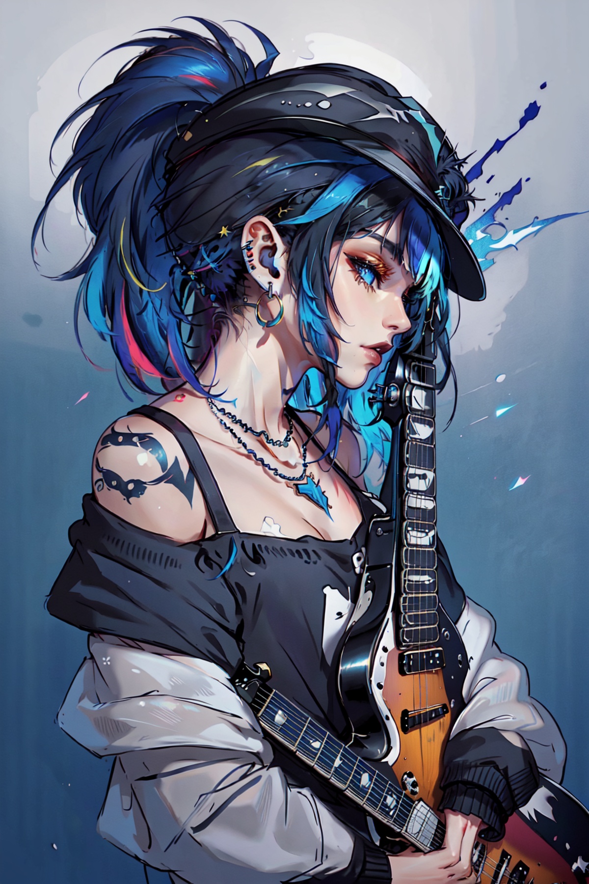 1girl,  solo,  black hair on Tensor.Art