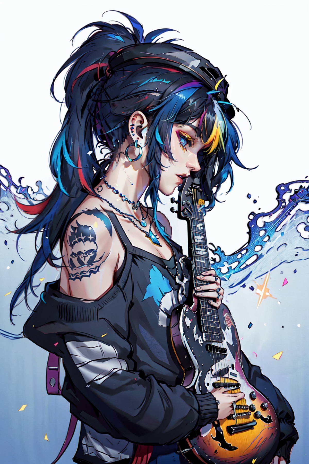 1girl,  solo,  black hair on Tensor.Art