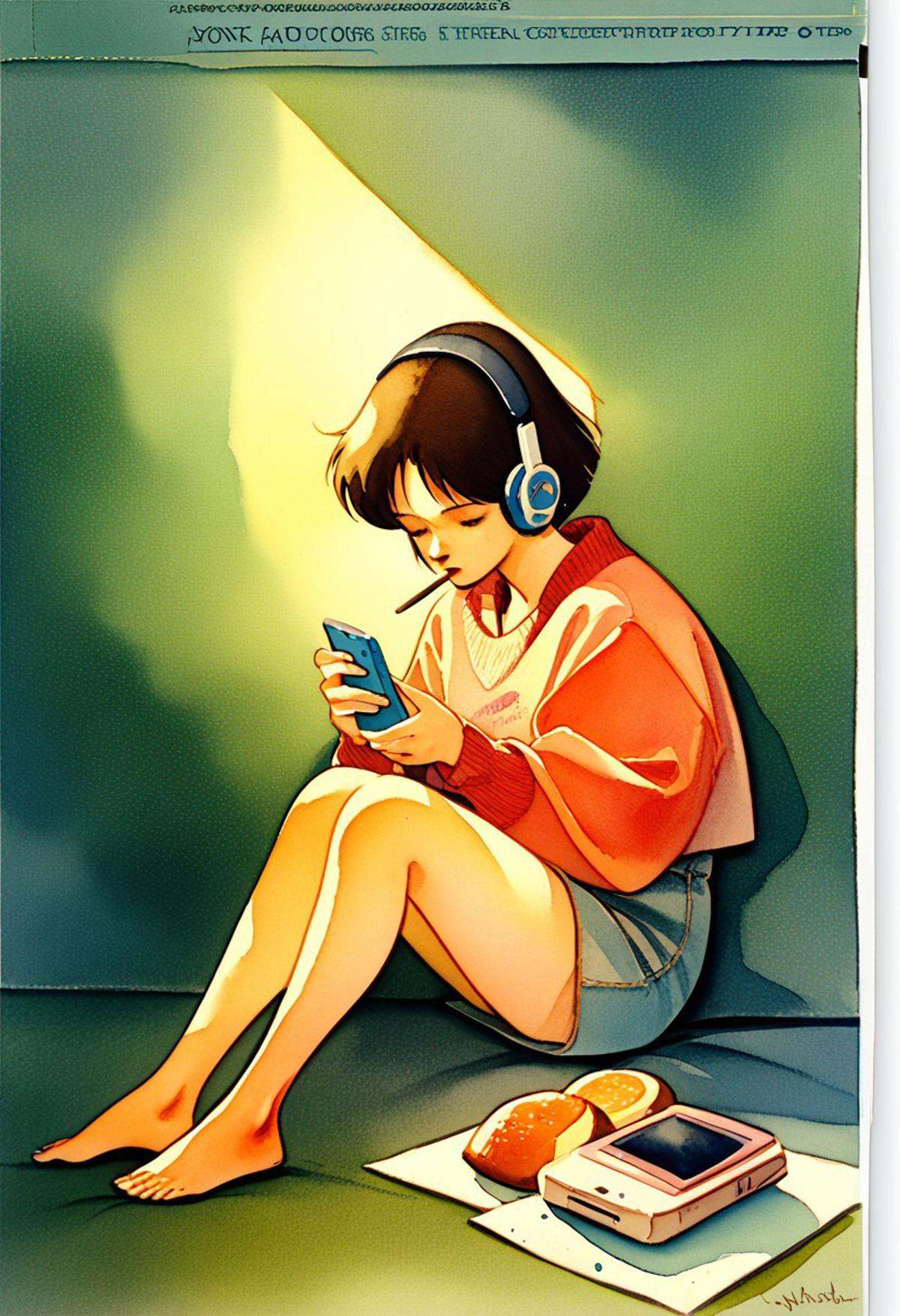EnD_1980s_Style,  1girl,  barefoot on Tensor.Art