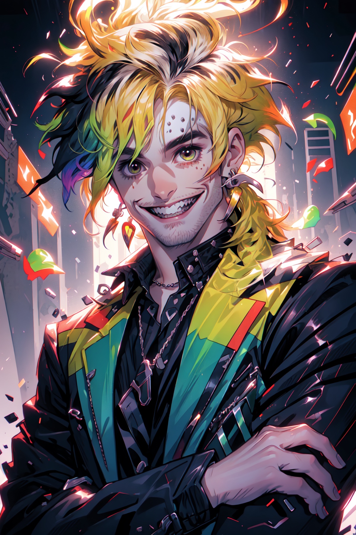 Niji Slime,  looking at viewer,  smile on Tensor.Art