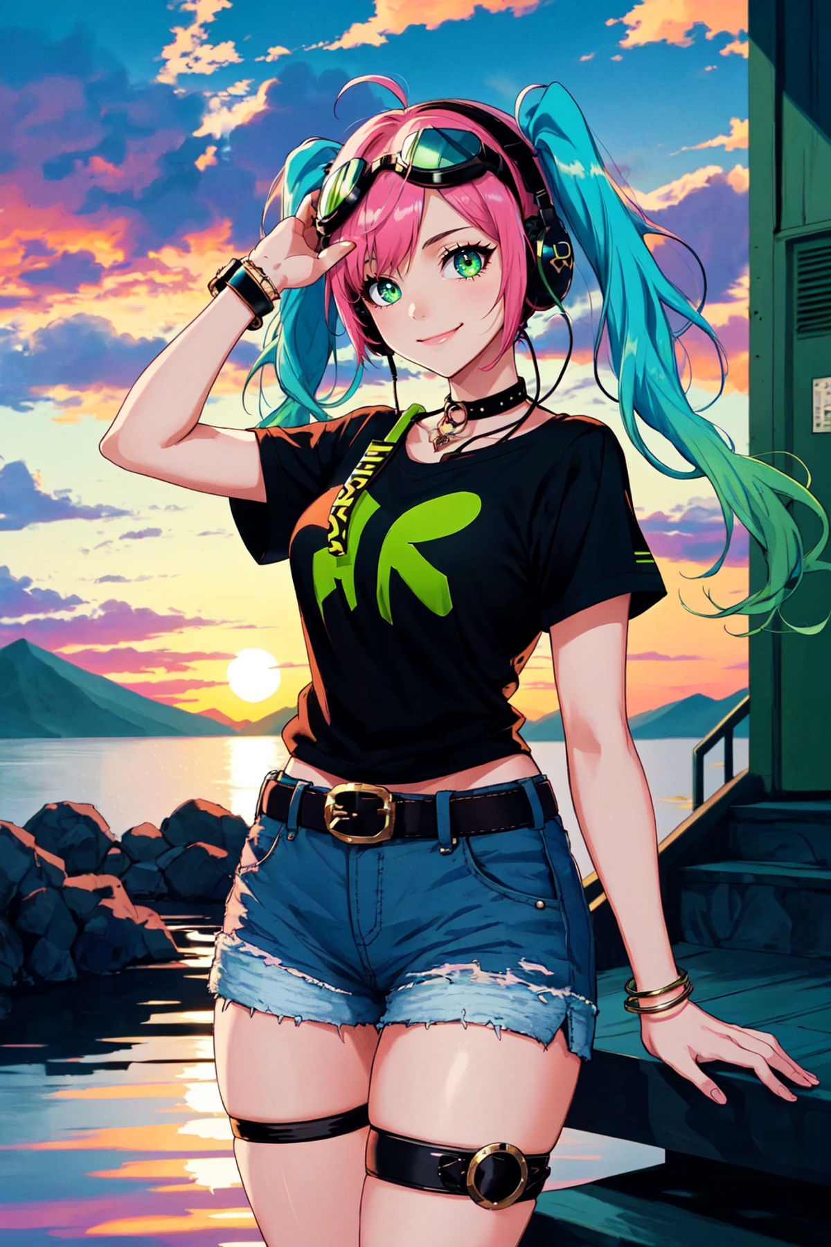 1girl,  belt,  bracelet on Tensor.Art