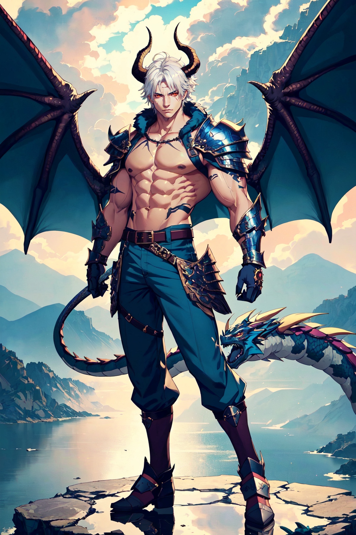 1boy,  abs,  armor on Tensor.Art
