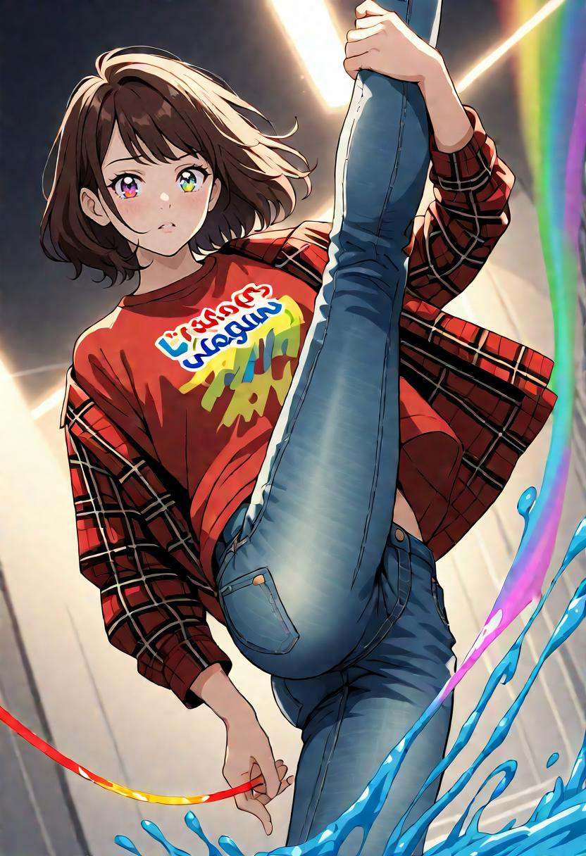 1girl,  solo,  plaid flannel jacket on Tensor.Art