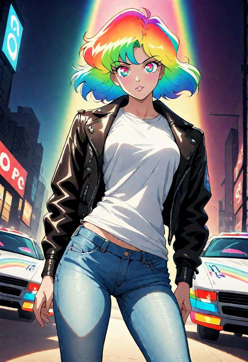 1girl,  solo,  detailed holographic rainbow eyes on Tensor.Art