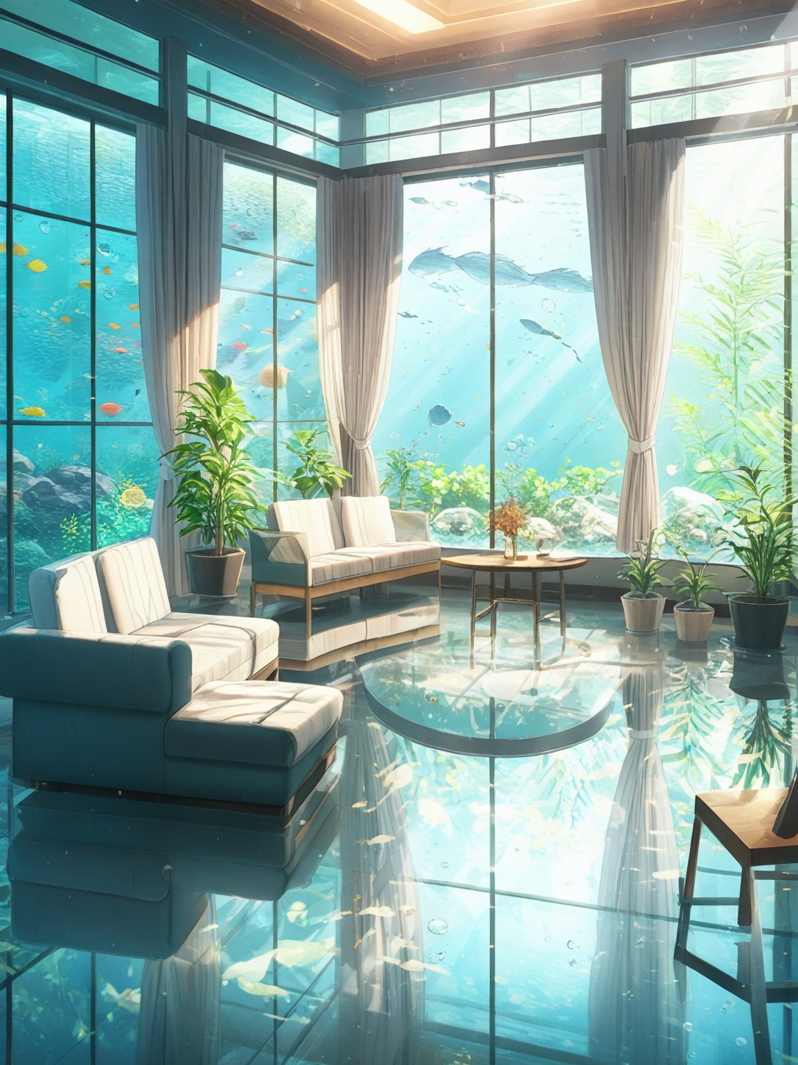 no humans,  chair,  fish on Tensor.Art