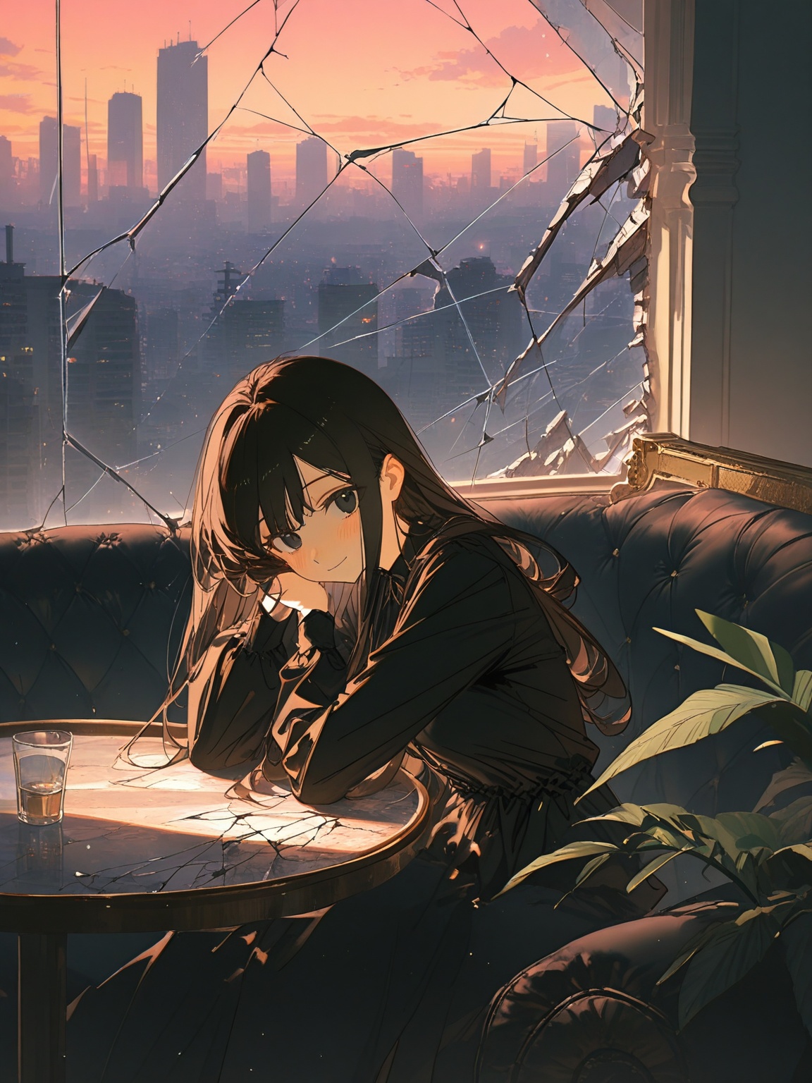 1girl,  solo,  black dress on Tensor.Art