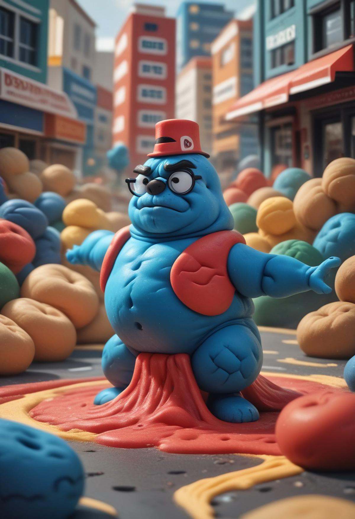 endplay_domorph,  made of playdough,  a political figure made of different colored playdough on Tensor.Art