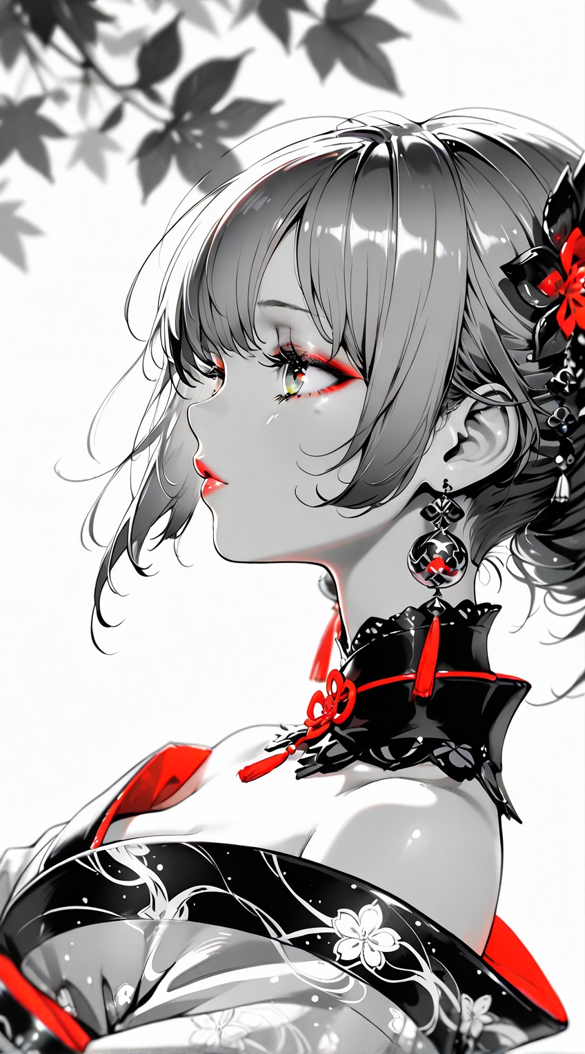 One girl,  solo,  spot color on Tensor.Art