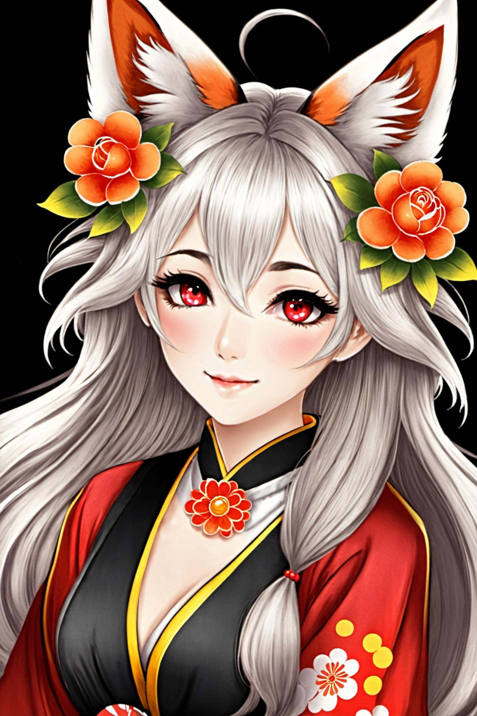 Enigma_Kitsune,  1girl,  solo on Tensor.Art