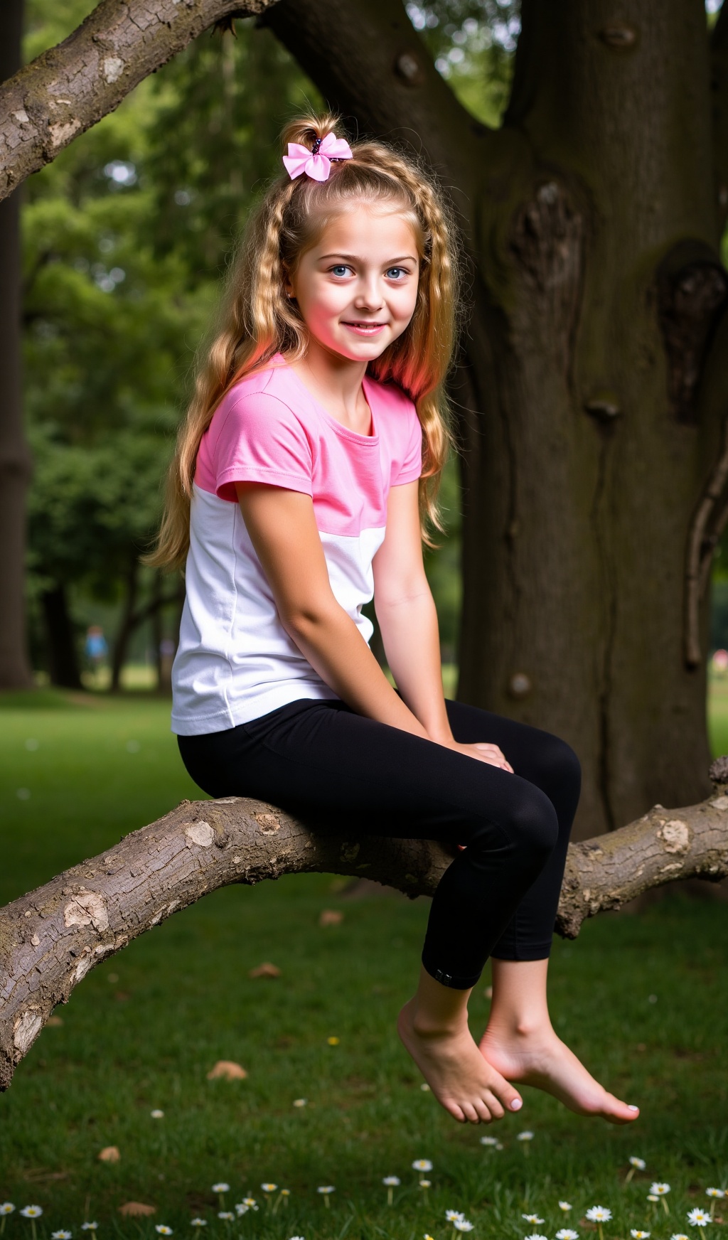 The image is a portrait of Little eight-year-old female child model,  LilithDW,  cute face on Tensor.Art