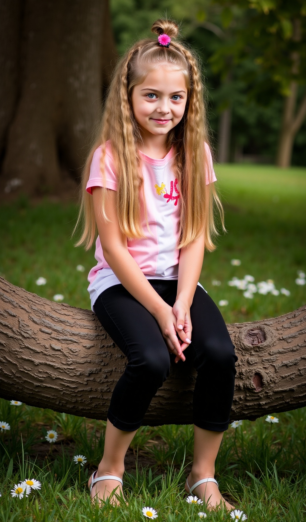 The image is a portrait of Little eight-year-old female child model,  LilithDW,  cute face on Tensor.Art