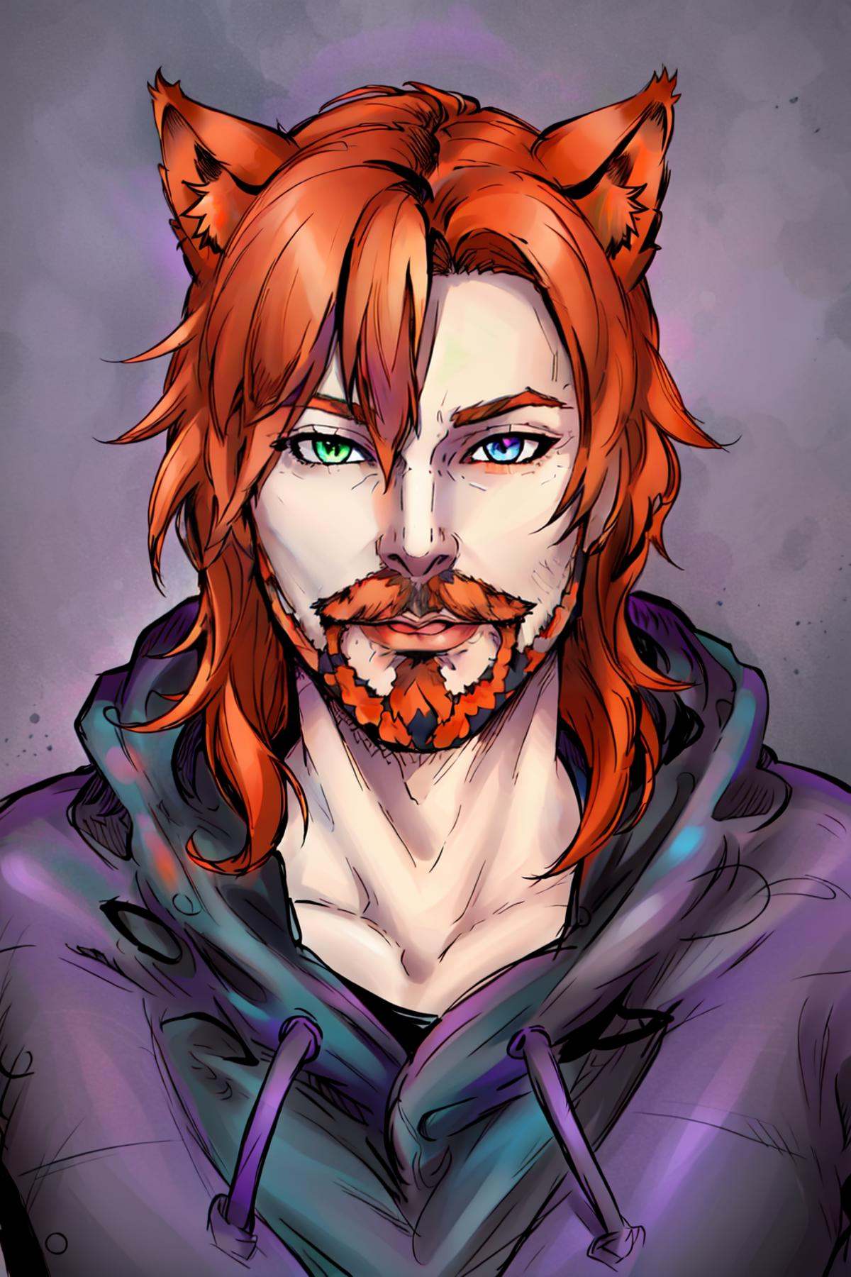 Duskfallcrew Art Style,  solo,  blue eyes on Tensor.Art