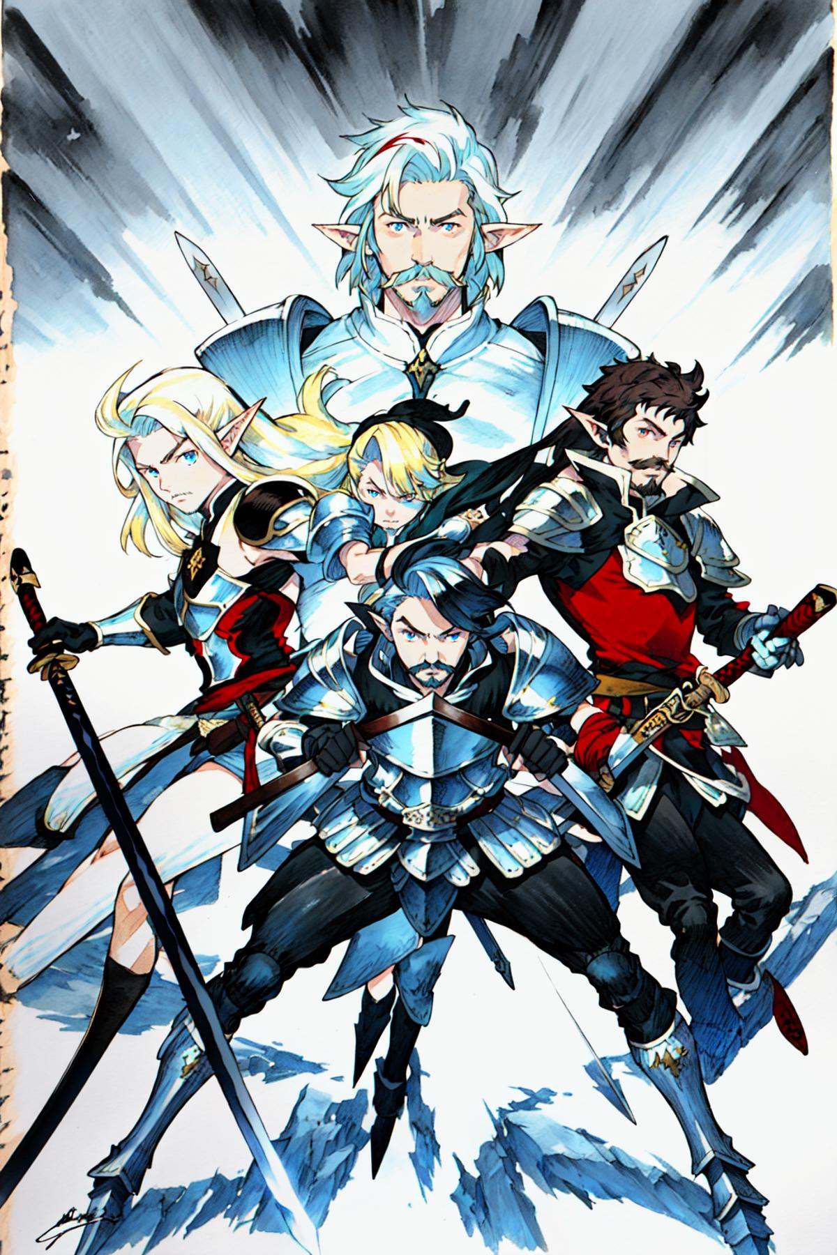 Bravely Default Style,  looking at viewer,  short hair on Tensor.Art