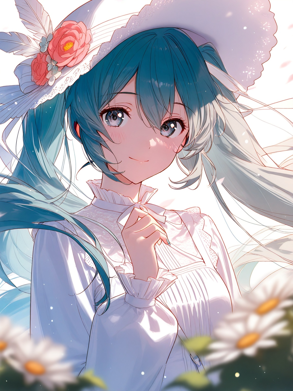 1girl,  hatsune miku,  wind lift on Tensor.Art