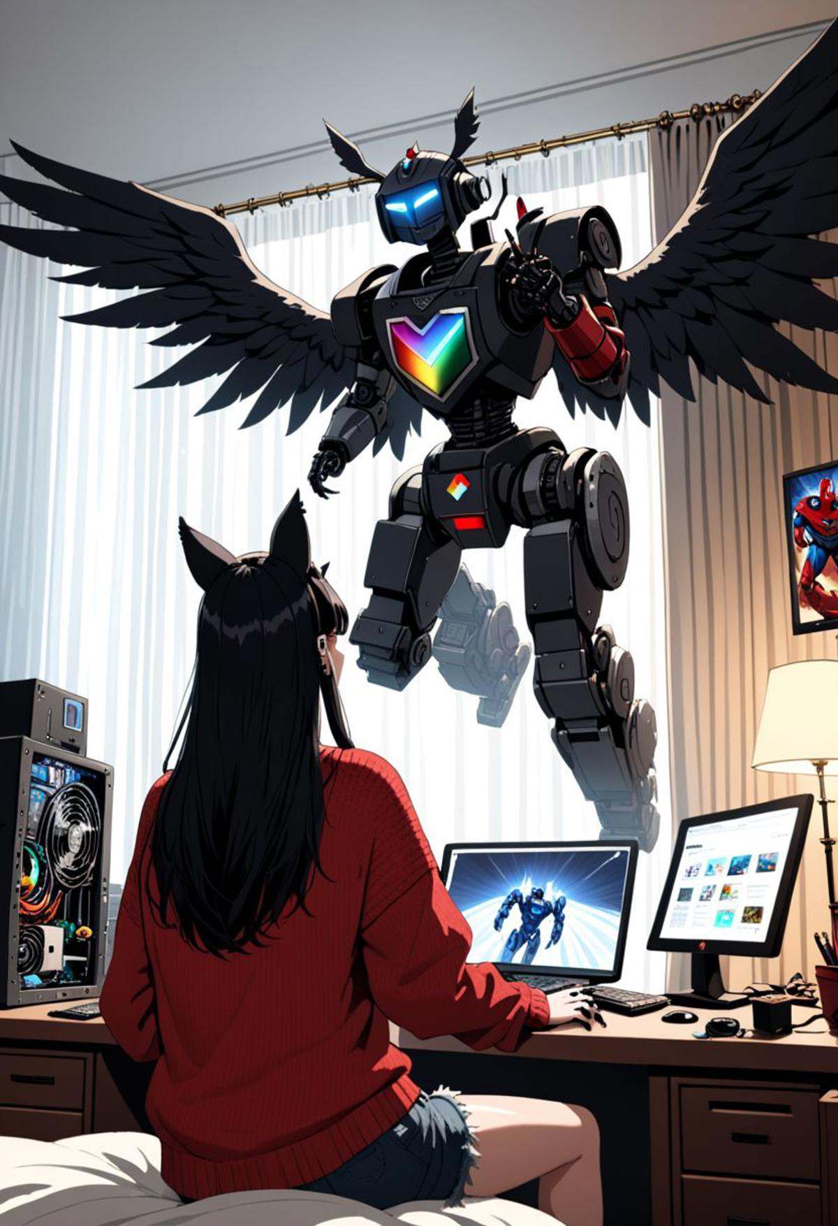 aszkstzz,  black wings,  solo on Tensor.Art