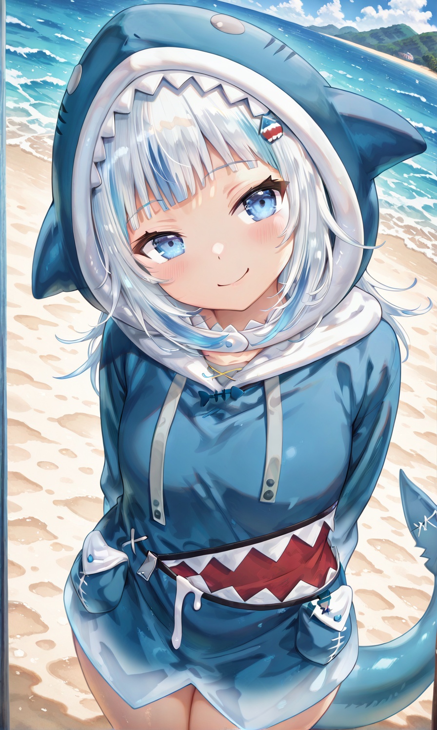 1girl,  ((gawr gura)),  virtual youtuber on Tensor.Art