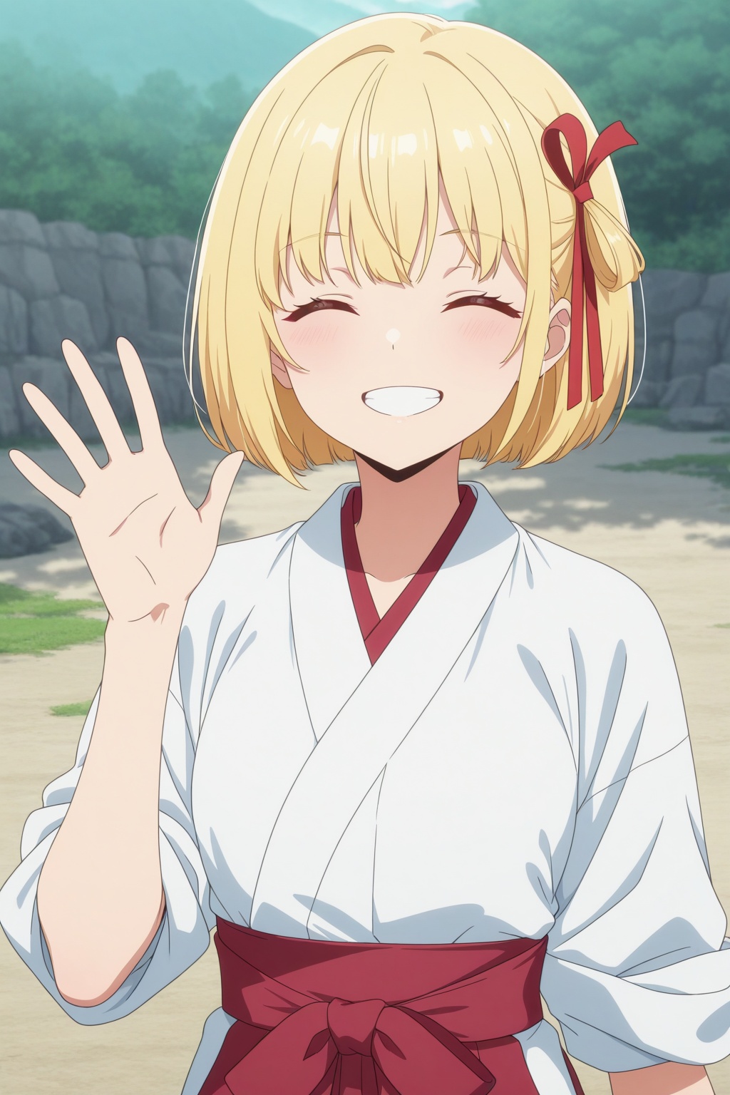 chisato,  blonde hair,  bob cut on Tensor.Art