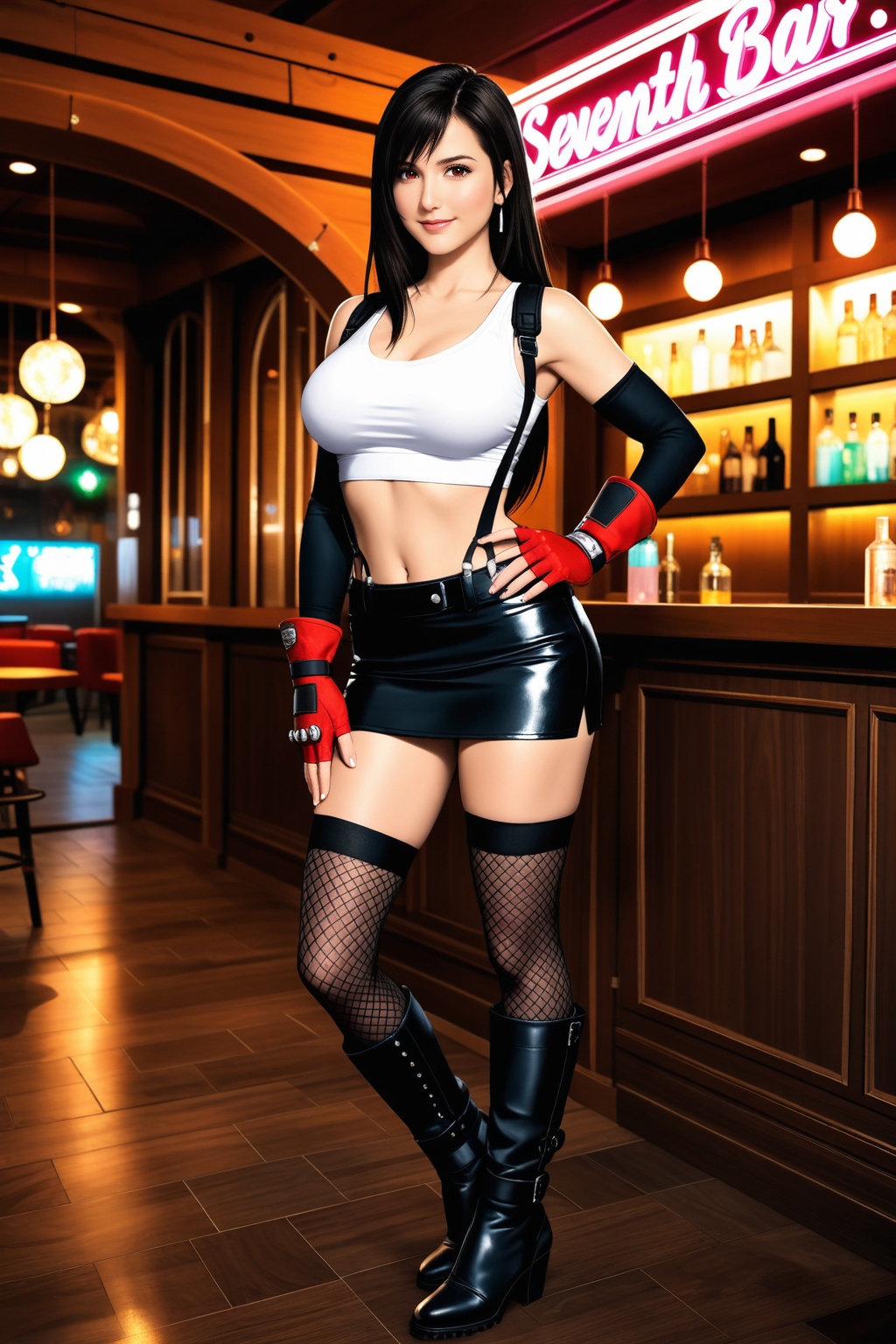 1girl,  Tifa Lockhart,  black hair on Tensor.Art