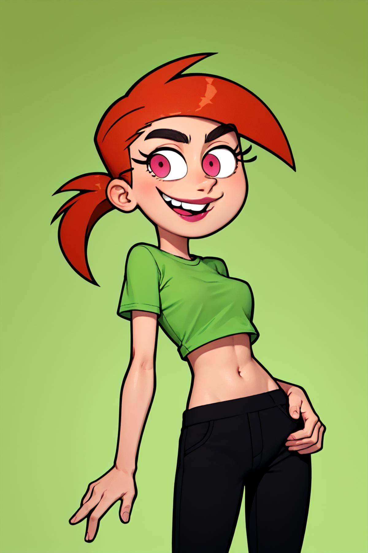 vicky,  ponytail,  orange hair on Tensor.Art