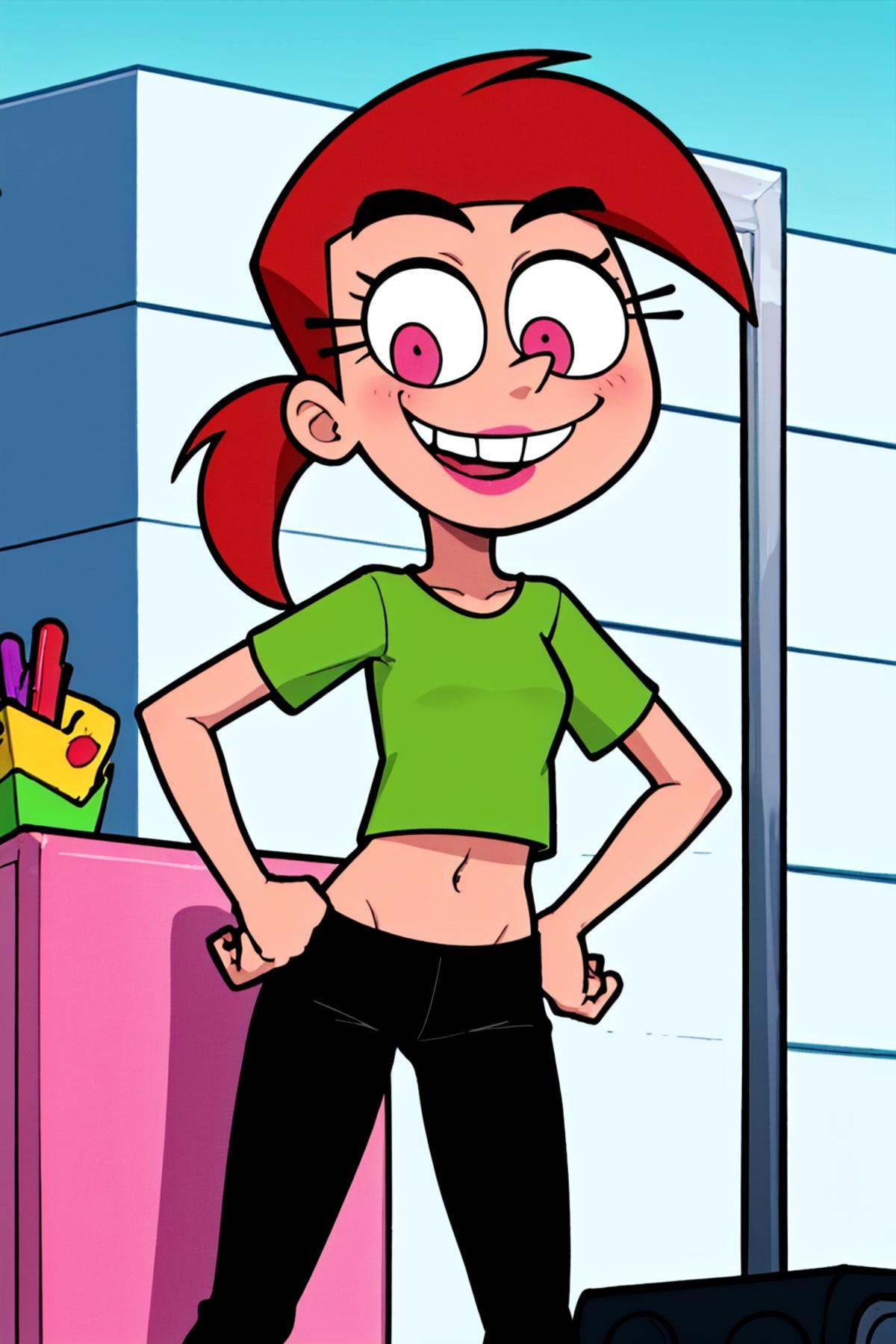 vicky,  ponytail,  lipstick on Tensor.Art