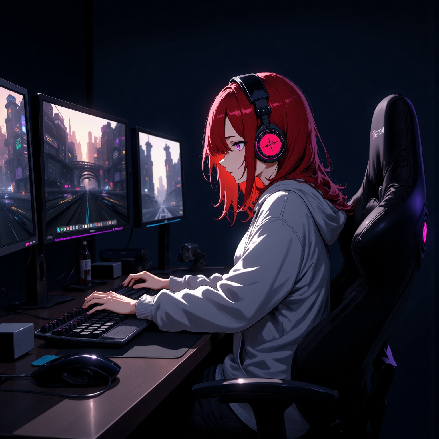 1girl,  red hair,  violet eyes on Tensor.Art