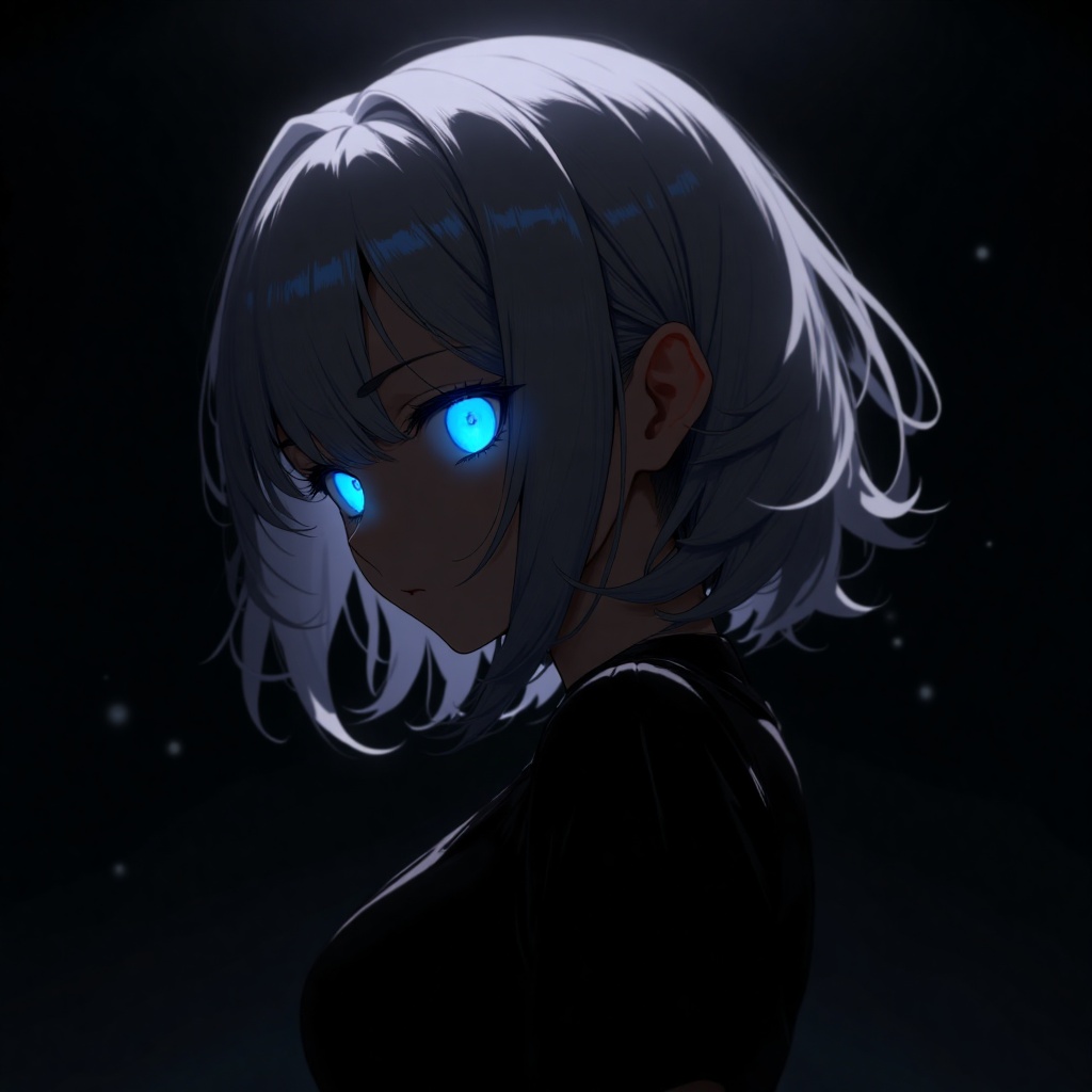 1girl,  blue eyes,  glowing eyes on Tensor.Art