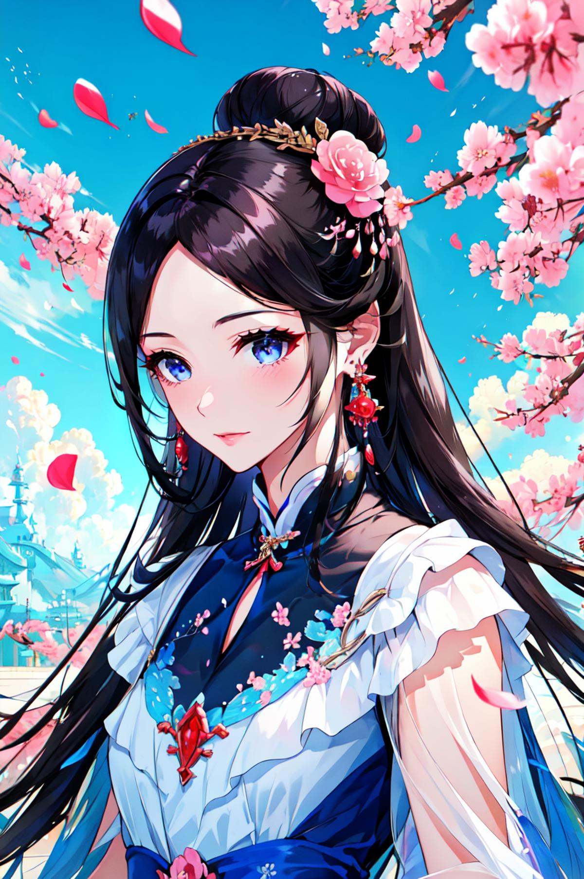 Regality Style,  1girl,  black hair on Tensor.Art