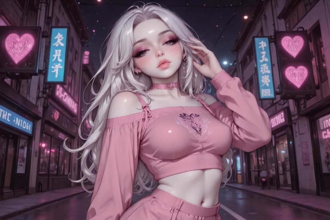 pink choker,  pink tattoo choker,  TattooChoker on Tensor.Art