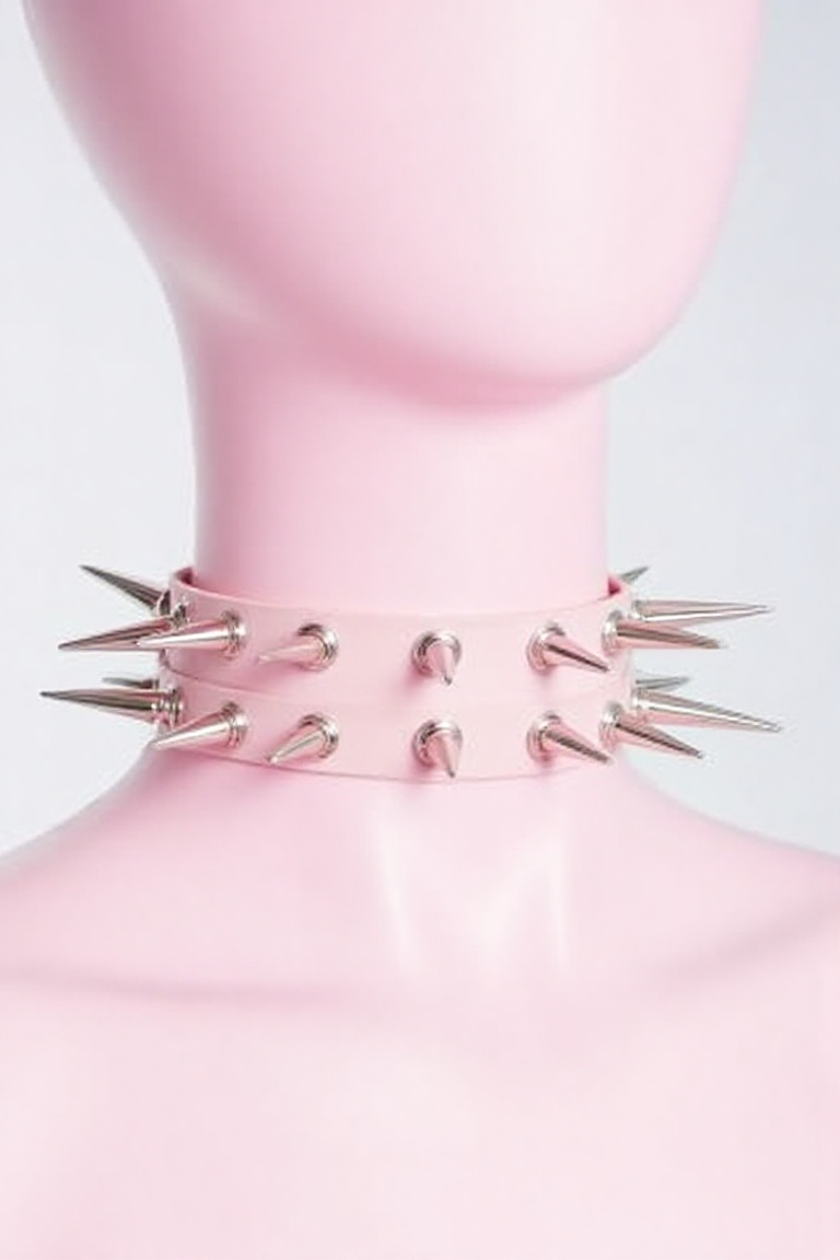 pink choker,  long spiked choker,  LongSpike on Tensor.Art