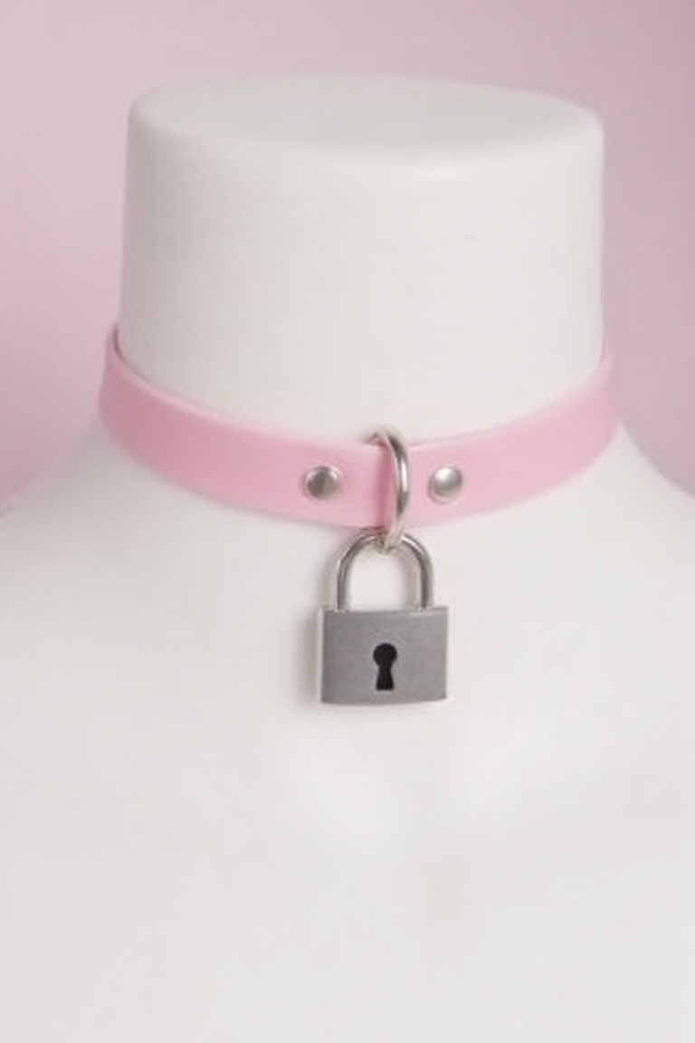 pink choker,  simple choker with charm,  SimpleCharm on Tensor.Art
