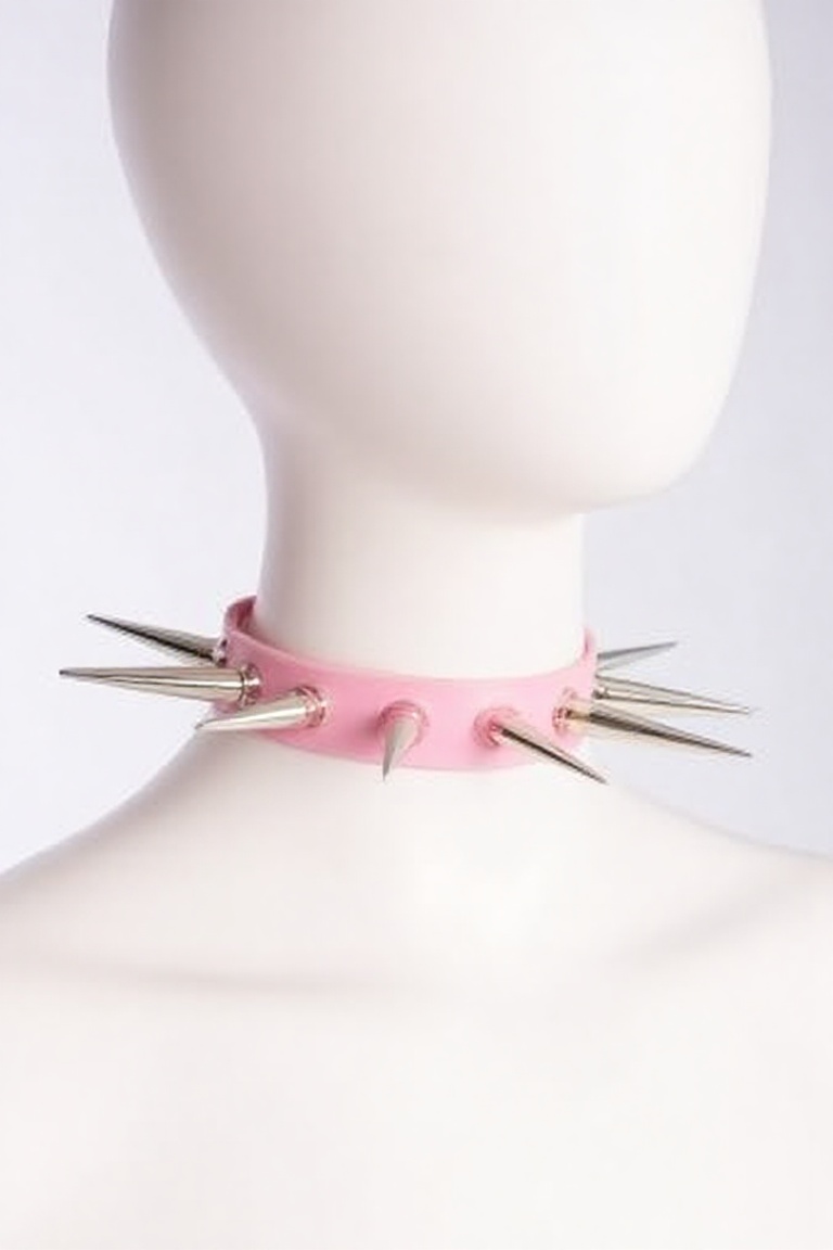 pink choker,  long spiked choker,  LongSpike on Tensor.Art
